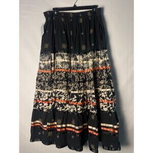 Vintage 90s Original Anthony Botanical Printed Maxi Skirt Western Pull On XL